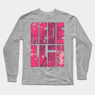 Medellin, Colombia City Map Typography - Blossom Long Sleeve T-Shirt